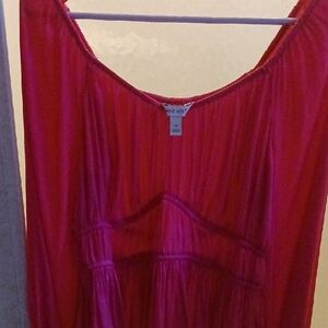 Nine West Fuchsia Long Sleeve Blousy Shirt